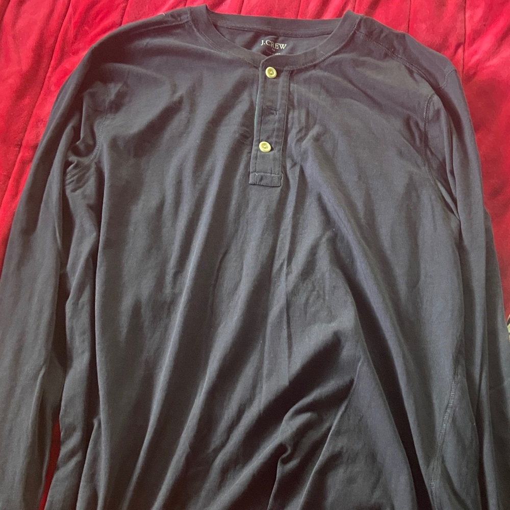 J. Crew Men’s Black Long-Sleeve Henley